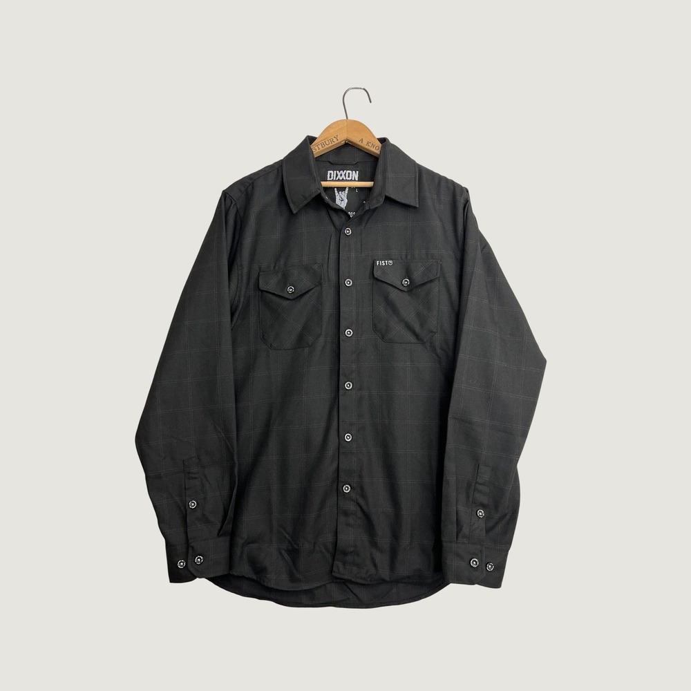 Dixxon Fist Army Glove Lords Flannel Shirt Mens Large Black Grid D-Tech L